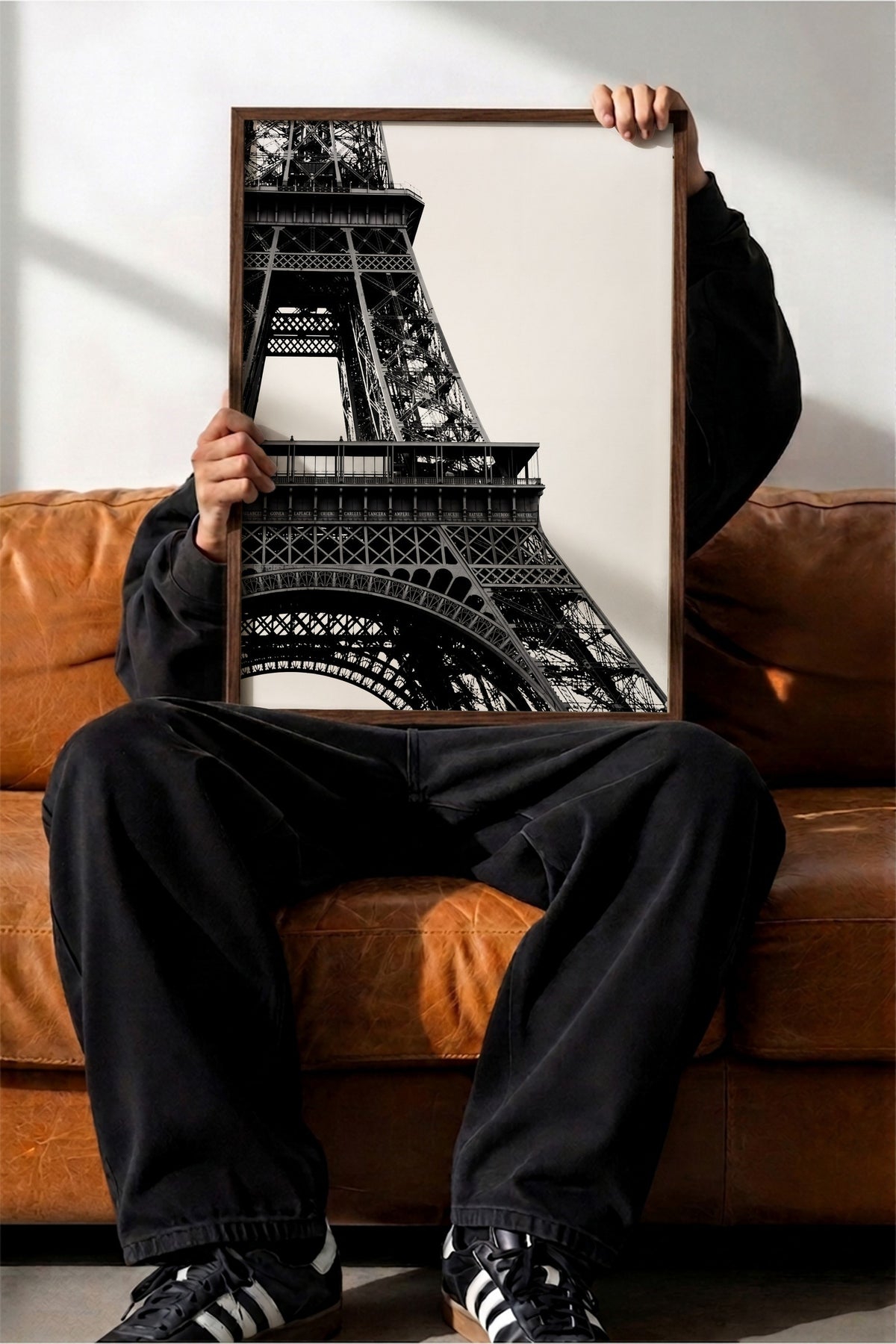 Eiffel Kulesi Detayları Poster – Kahverengi Çerçeveli Tablo