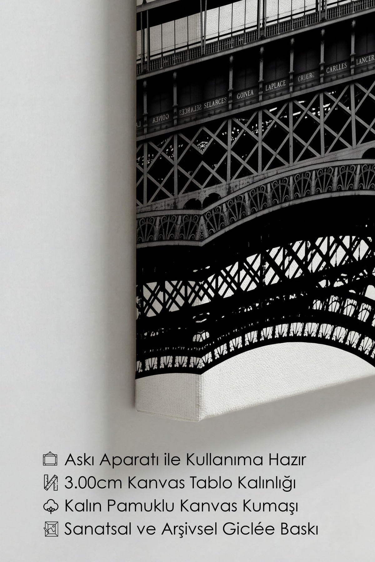 Eiffel Kulesi Detayları Kanvas Tablo