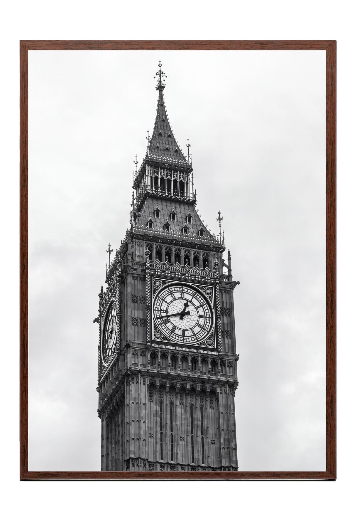 Londra Big Ben Detayı Poster – Kahverengi Çerçeveli Tablo