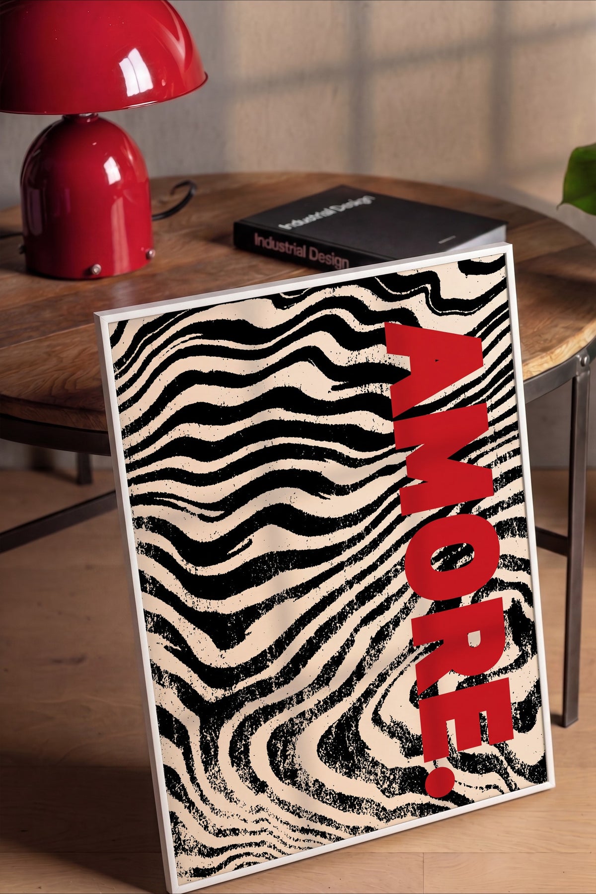 AMORE. Poster – Beyaz Çerçeveli Tablo
