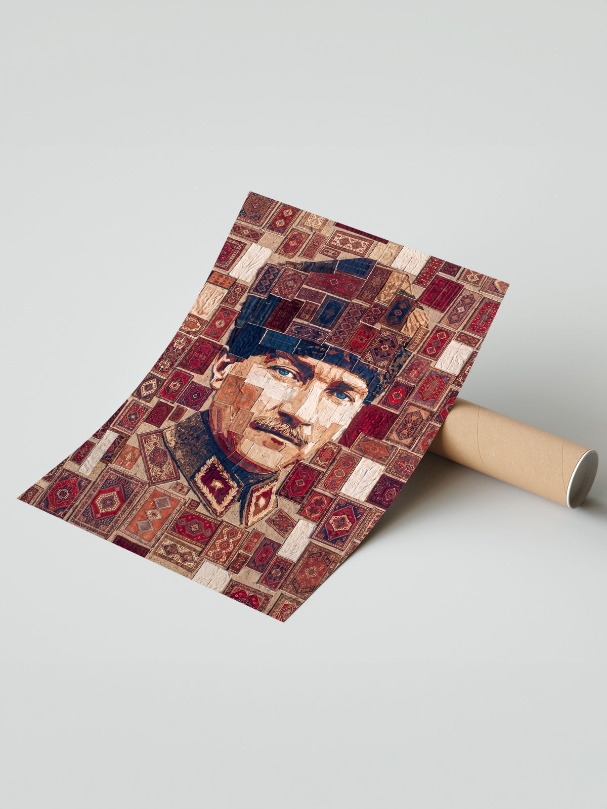 Halı Desenli Atatürk Portresi Çerçevesiz Poster