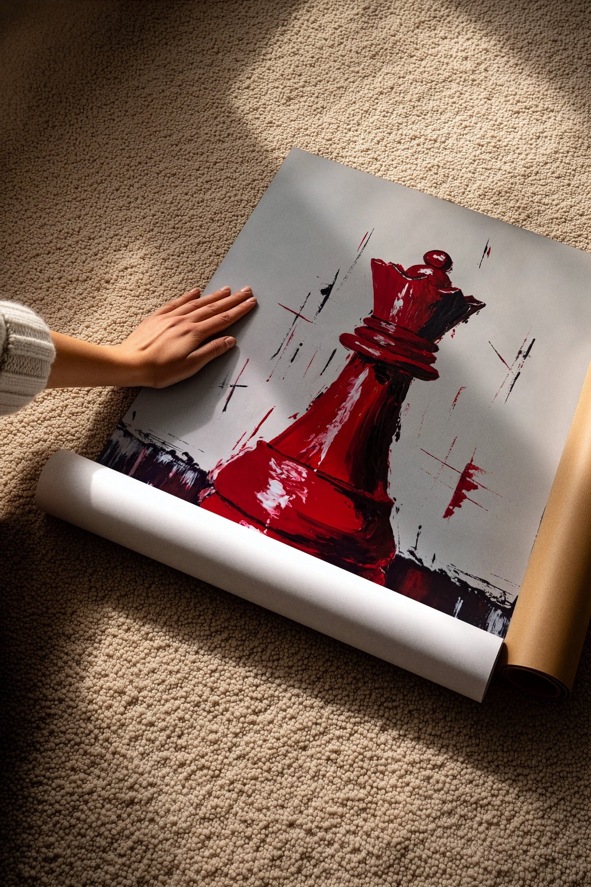 Kırmızı Satranç Veziri Çerçevesiz Poster