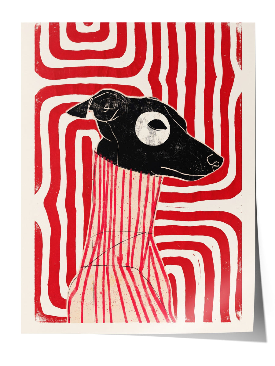 Soyut Köpek İllüstrasyonu Çerçevesiz Poster