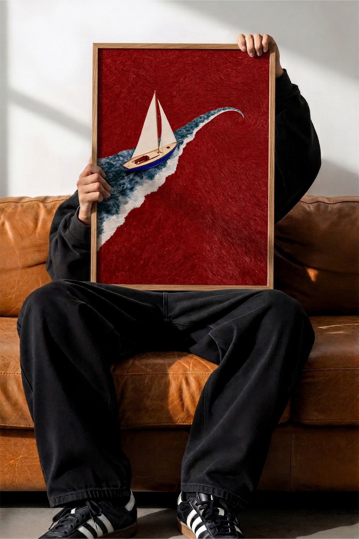 Dalga Üzerinde Yelkenli Poster – Ahşap Çerçeveli Tablo