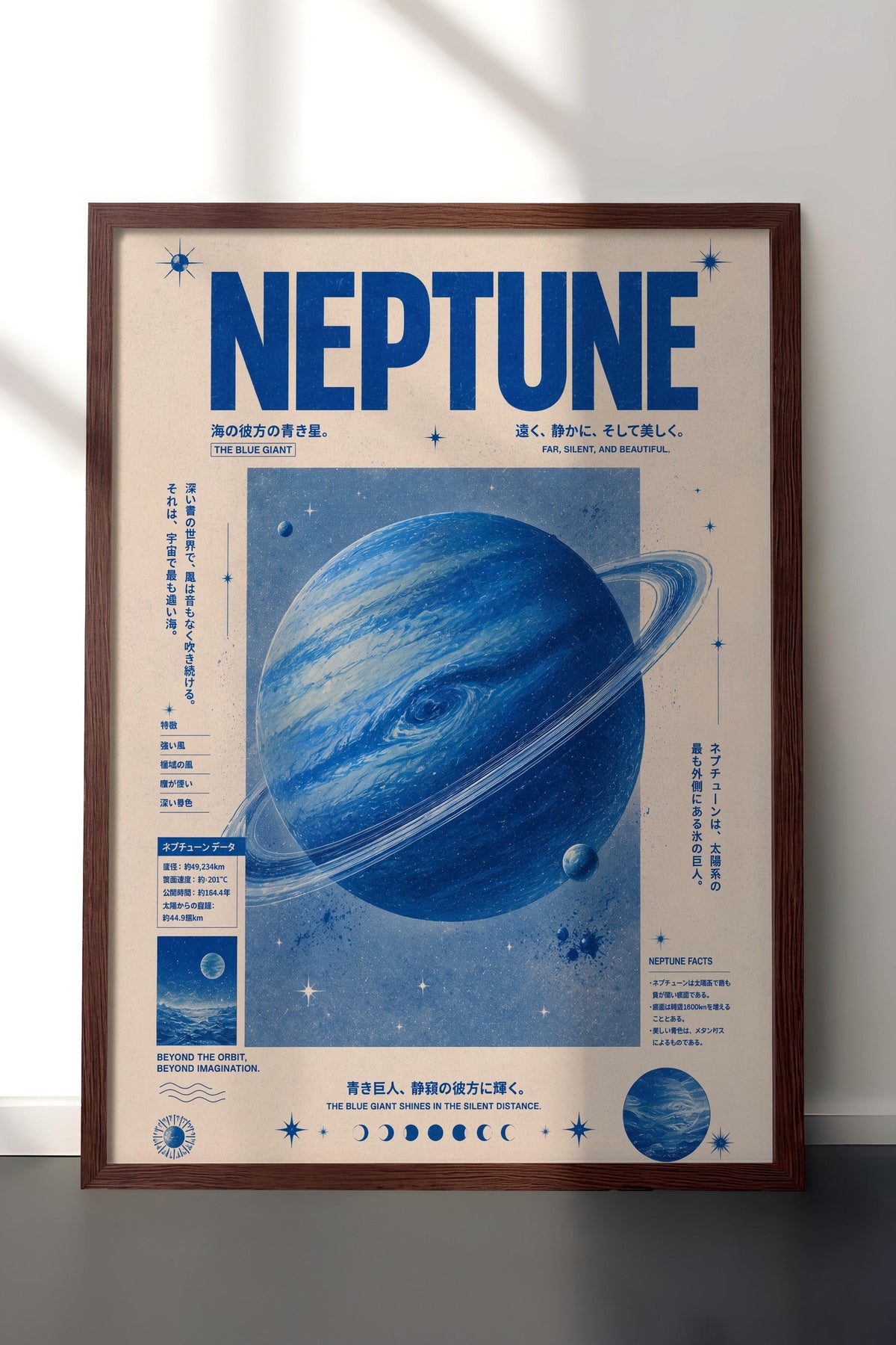Neptune Poster – Kahverengi Çerçeveli Tablo