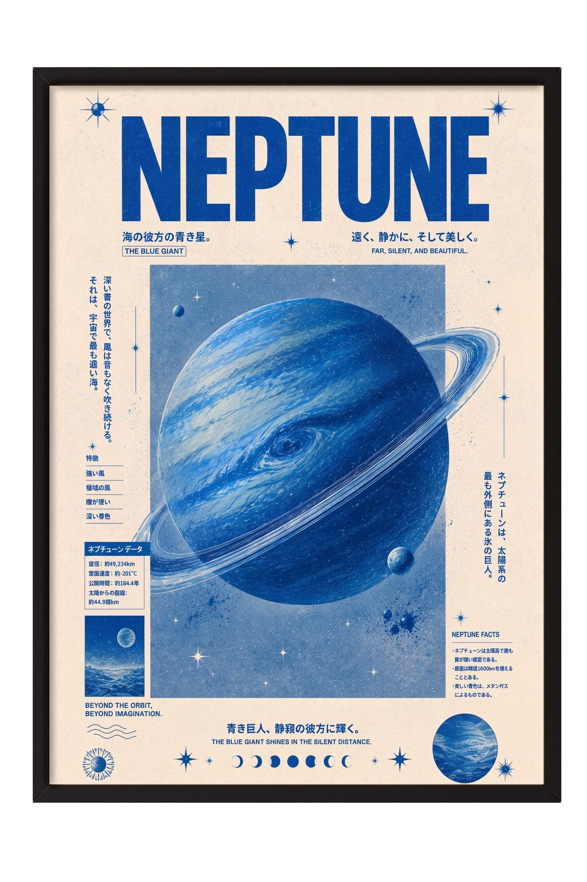 Neptune Poster – Siyah Çerçeveli Tablo