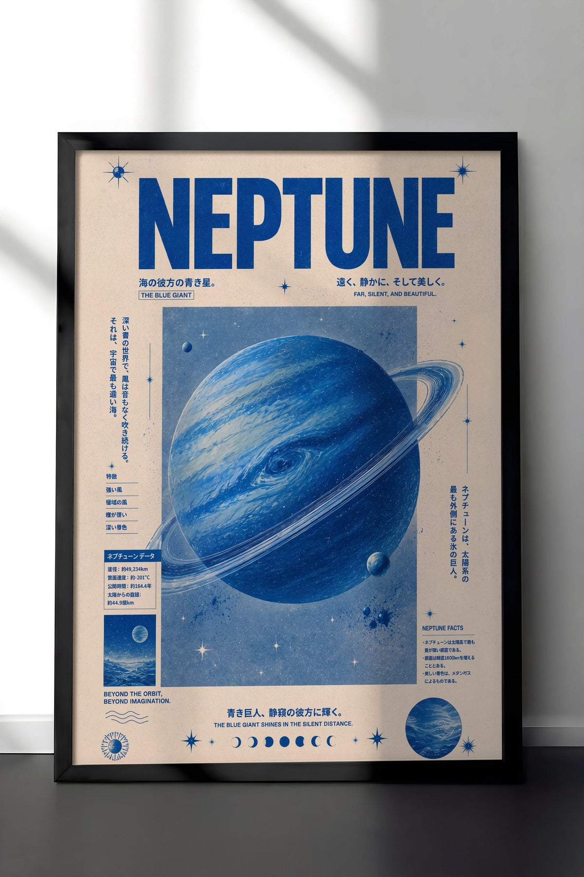 Neptune Poster – Siyah Çerçeveli Tablo