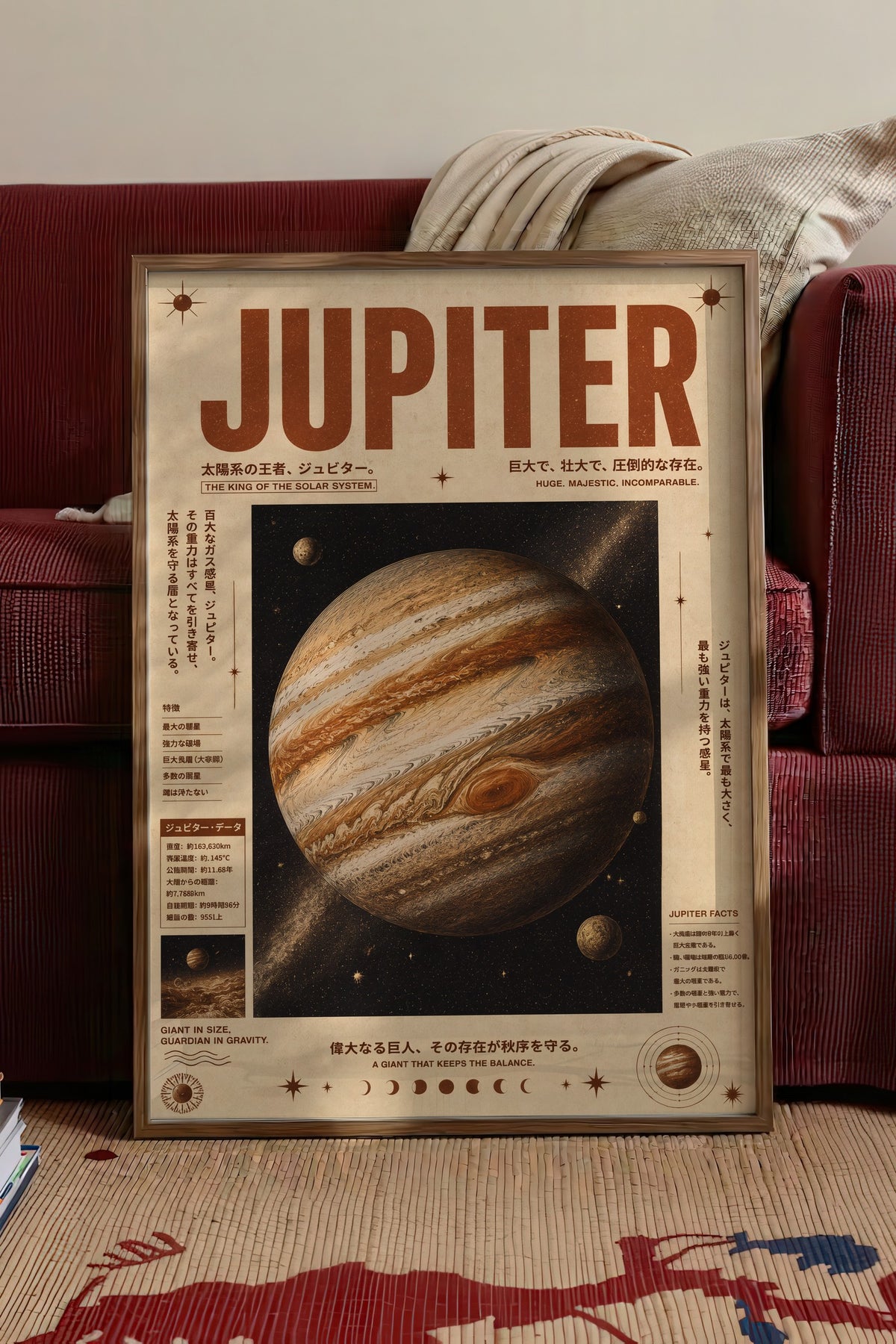 JUPITER Poster – Kahverengi Çerçeveli Tablo