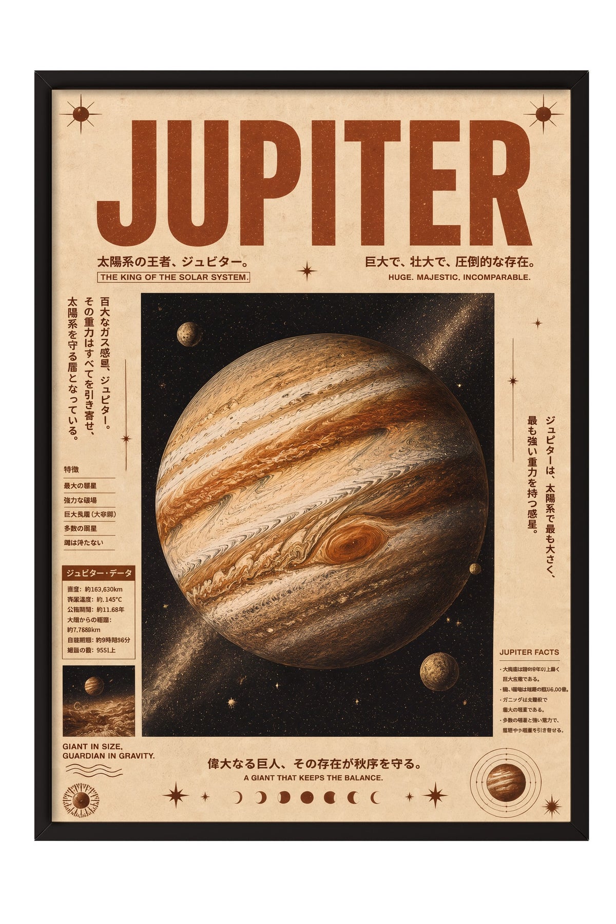 JUPITER Poster – Siyah Çerçeveli Tablo