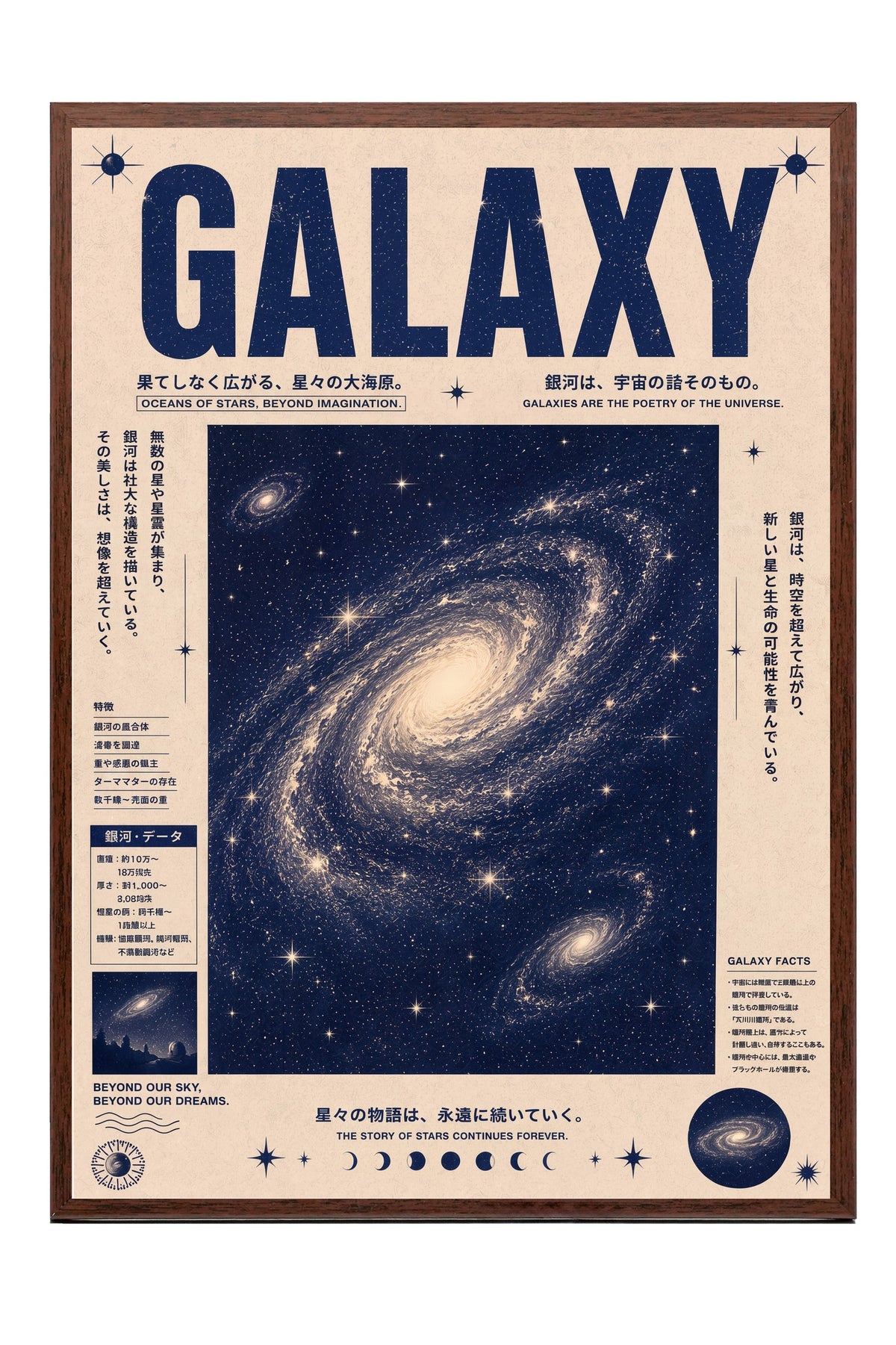GALAXY Poster – Kahverengi Çerçeveli Tablo