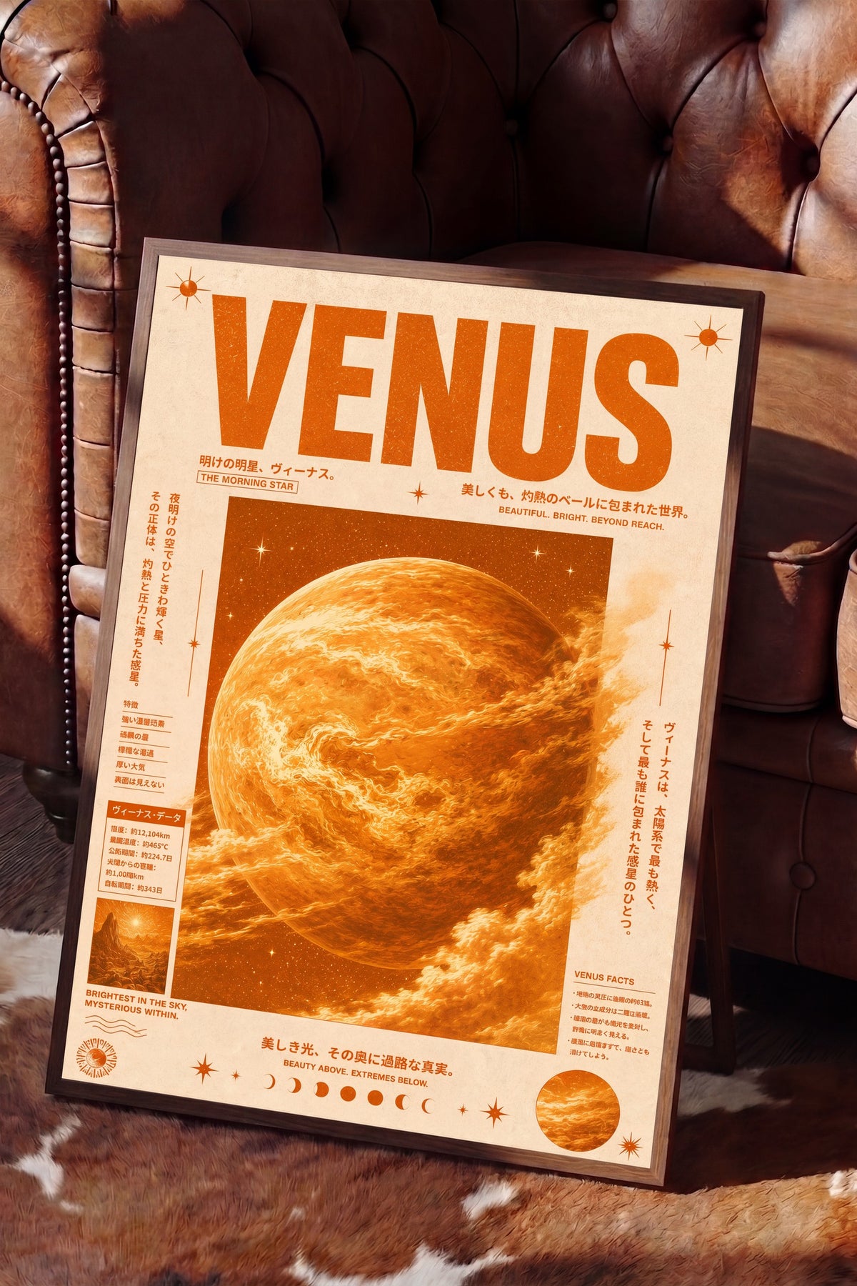 VENUS Poster – Kahverengi Çerçeveli Tablo
