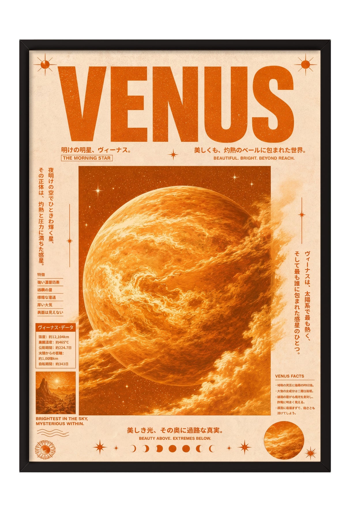 VENUS Poster – Siyah Çerçeveli Tablo
