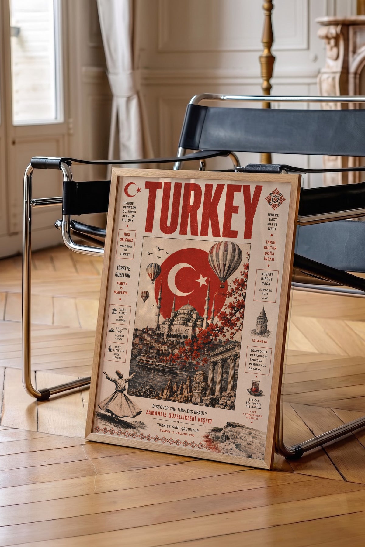 Zamansız Güzellikleri Keşfet Poster – Ahşap Çerçeveli Tablo