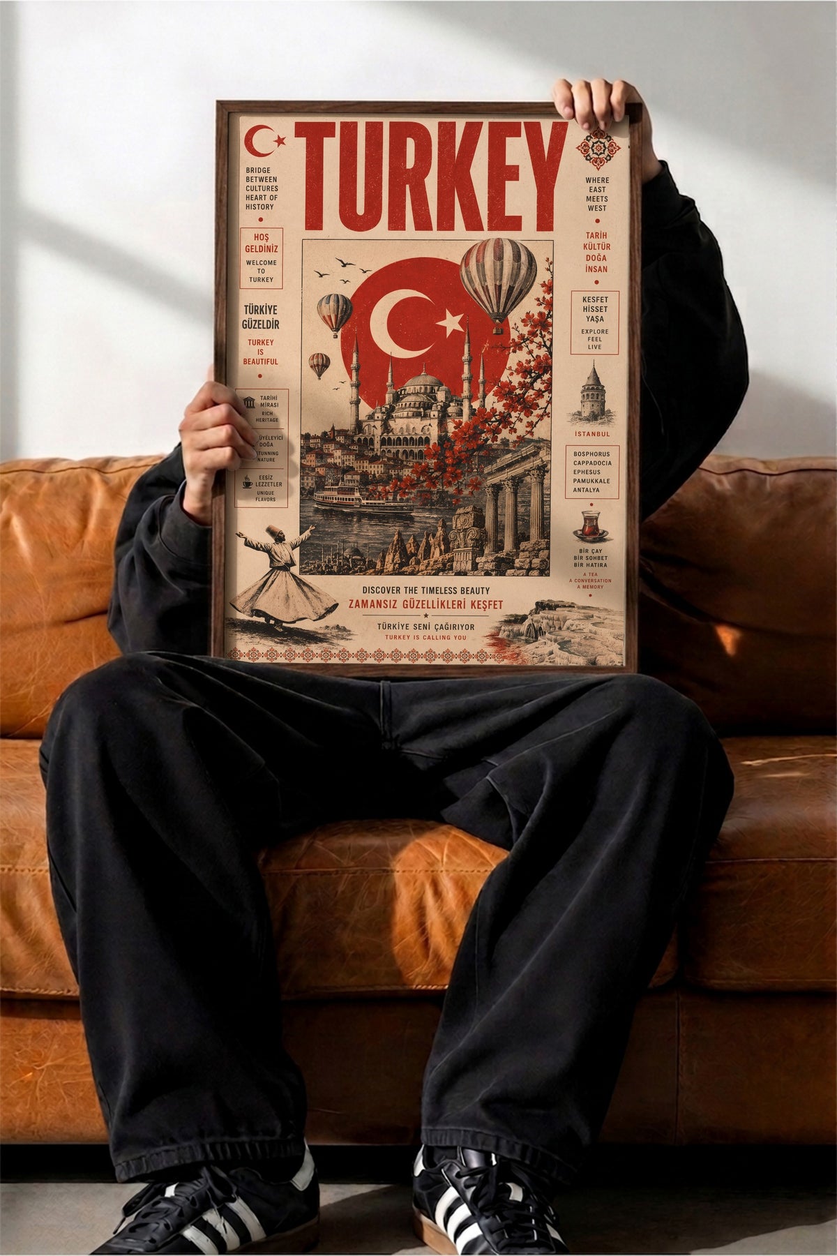 Zamansız Güzellikleri Keşfet Poster – Kahverengi Çerçeveli Tablo