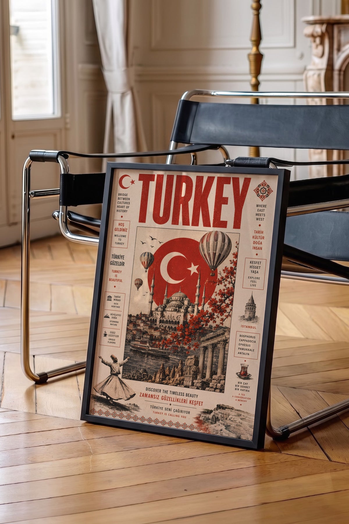 Zamansız Güzellikleri Keşfet Poster – Siyah Çerçeveli Tablo