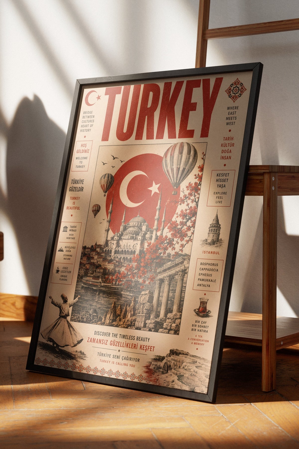 Zamansız Güzellikleri Keşfet Poster – Siyah Çerçeveli Tablo