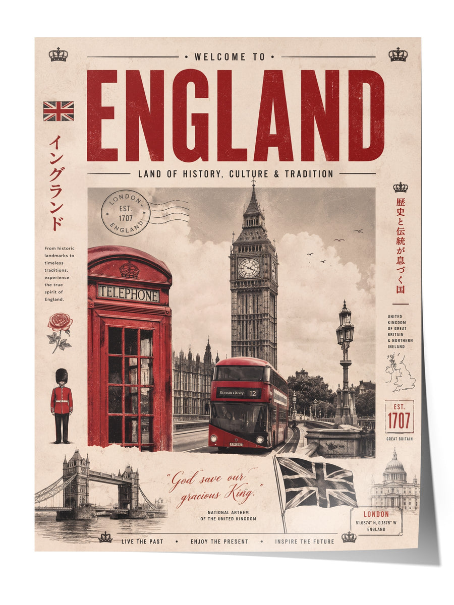 Welcome to England Çerçevesiz Poster