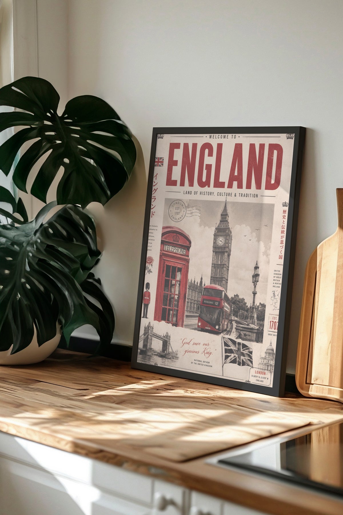 Welcome to England Poster – Siyah Çerçeveli Tablo