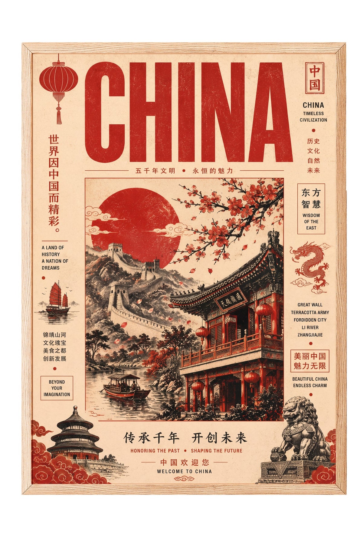 China Poster – Ahşap Çerçeveli Tablo