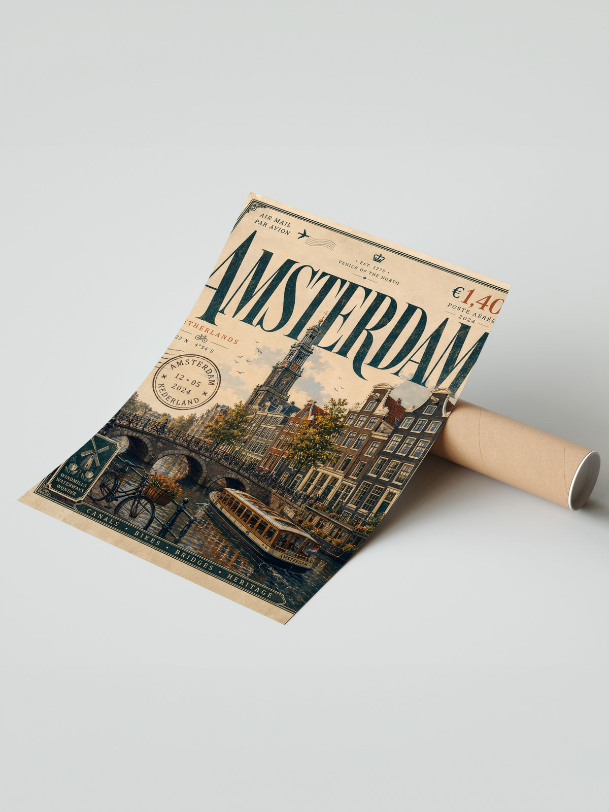 Amsterdam Çerçevesiz Poster