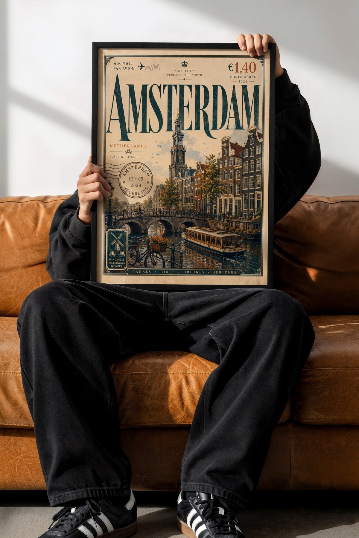 Amsterdam Poster – Siyah Çerçeveli Tablo