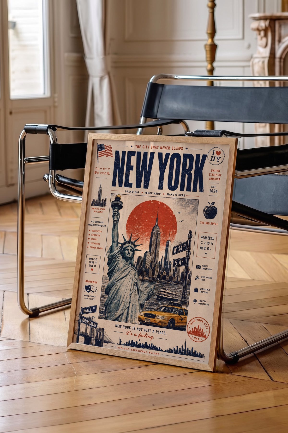NEW YORK Poster – Ahşap Çerçeveli Tablo