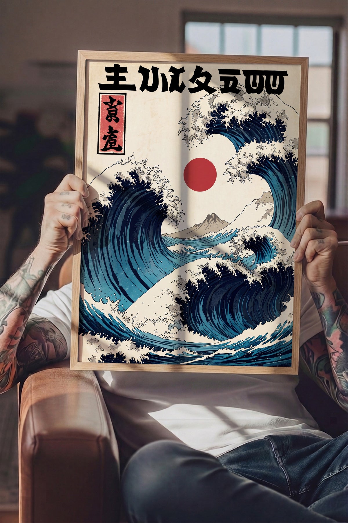 Japon Dalga Sanatı Poster – Ahşap Çerçeveli Tablo