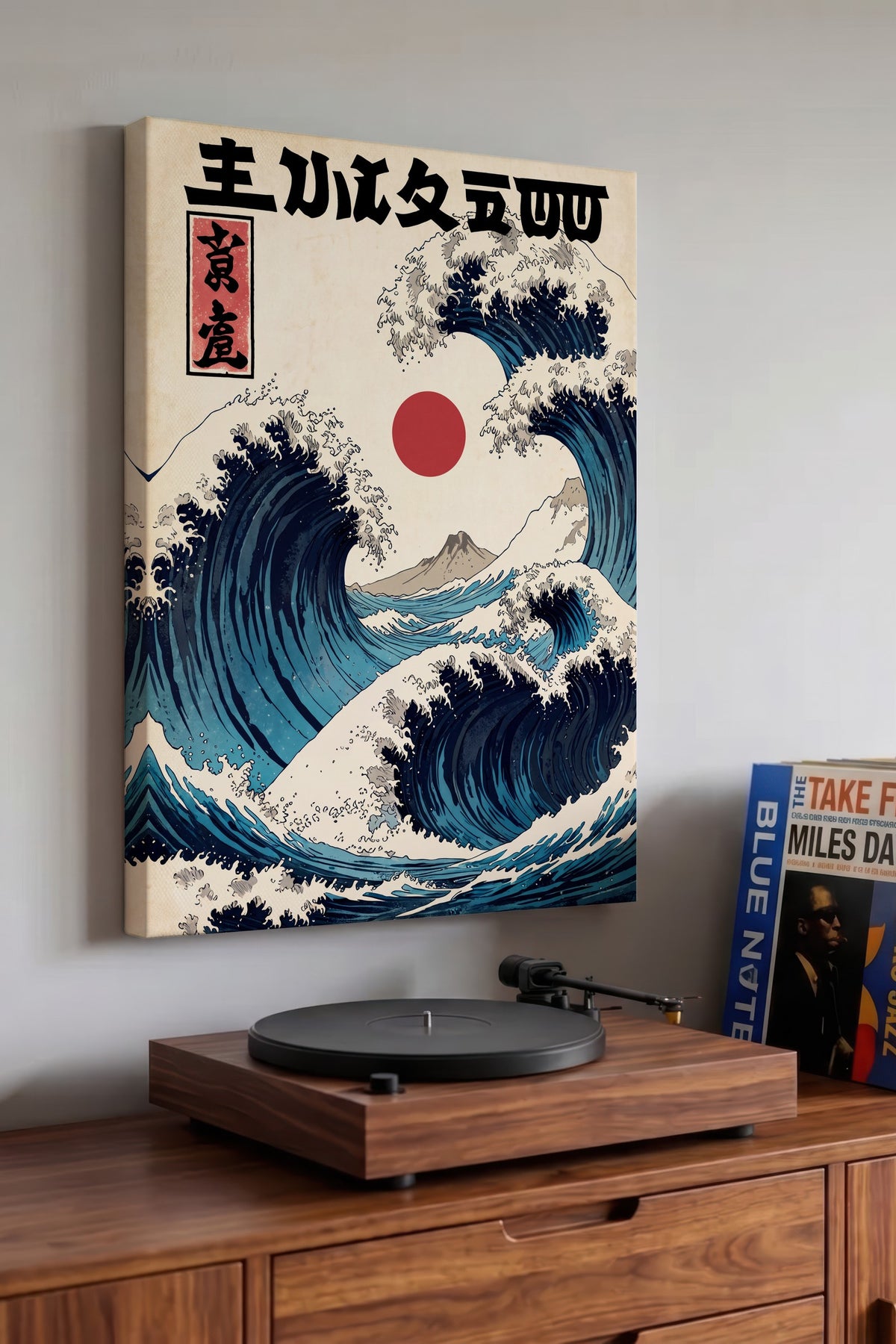 Japon Dalga Sanatı Kanvas Tablo