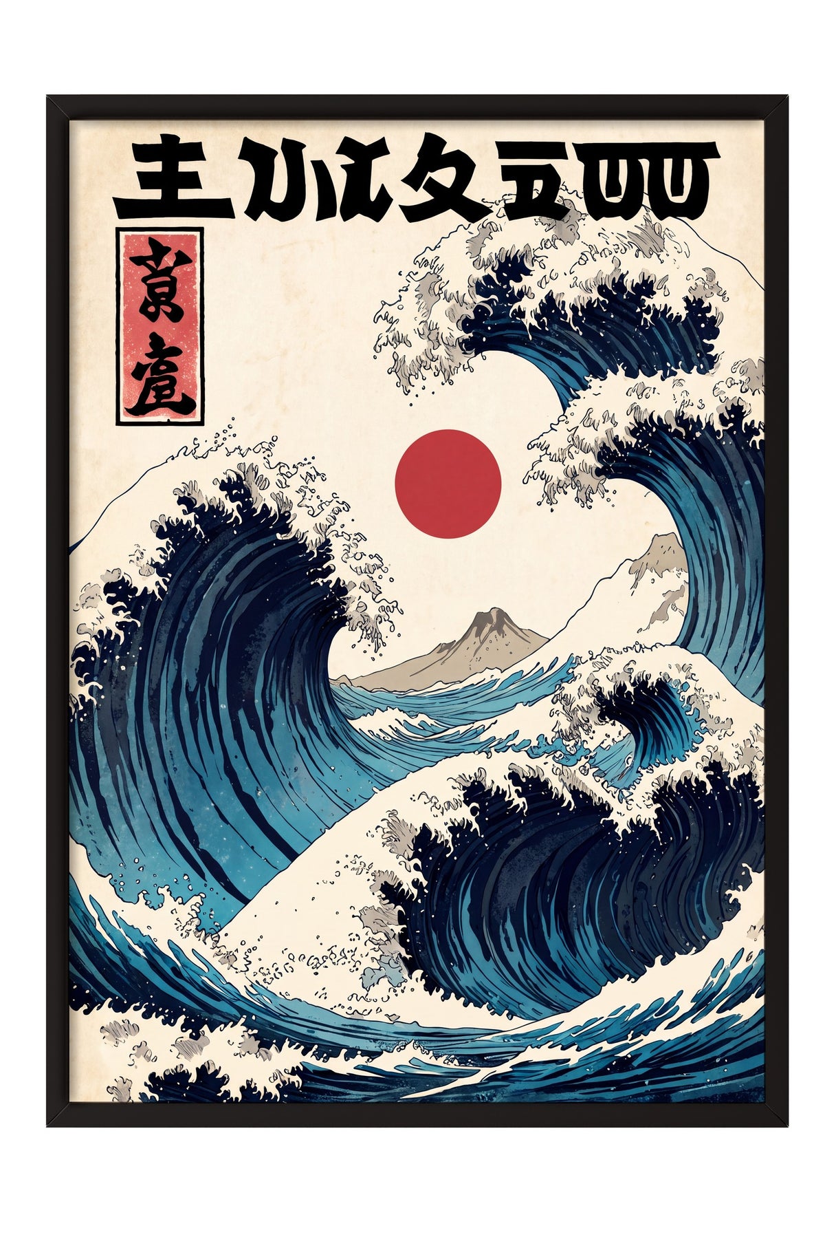 Japon Dalga Sanatı Poster – Siyah Çerçeveli Tablo