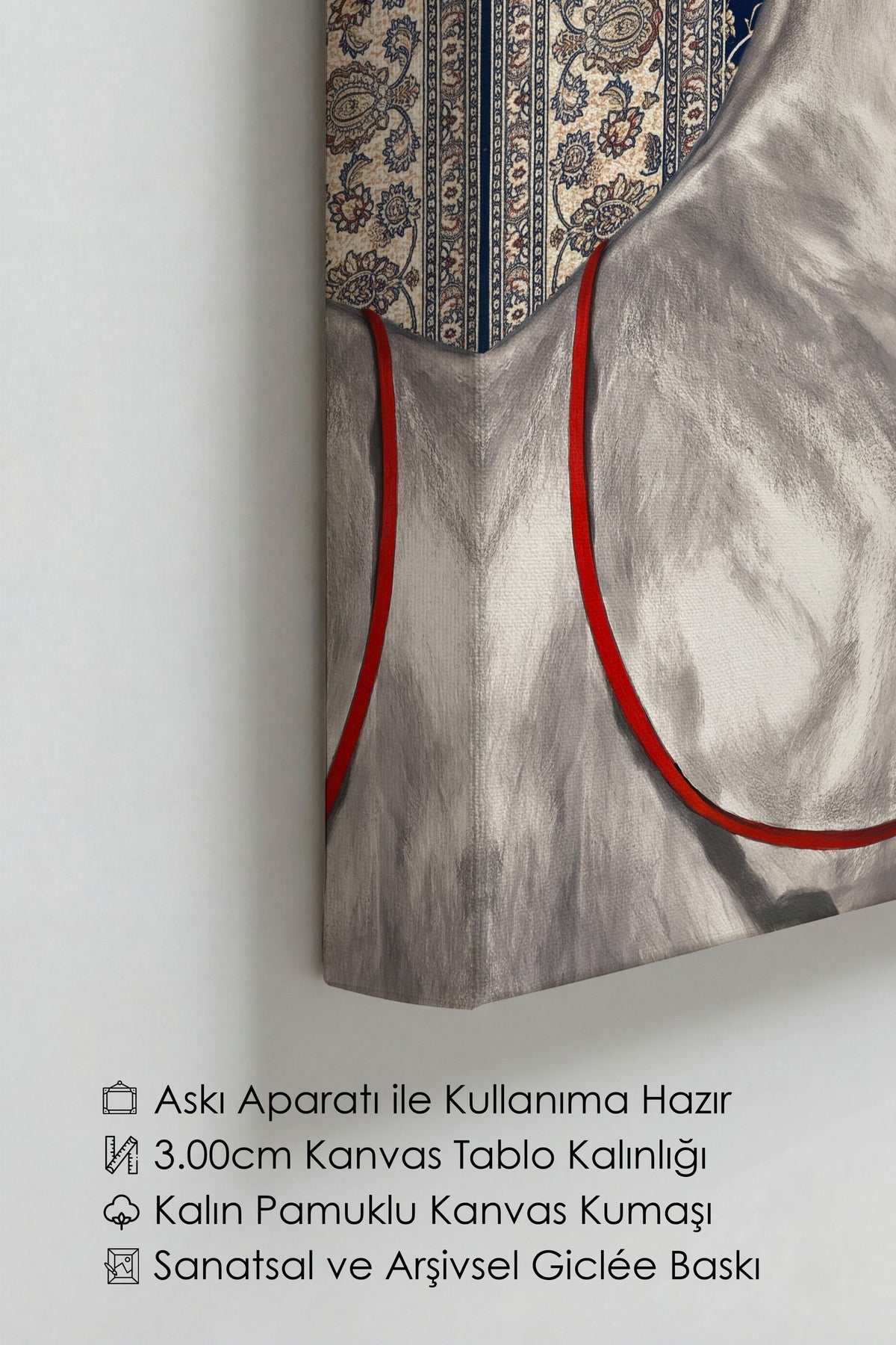 İki At ve Halı Deseni Kanvas Tablo
