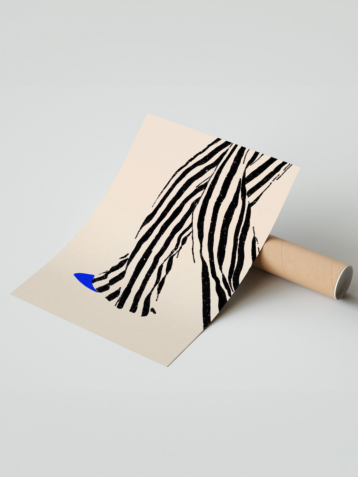 Zebra Desenli Soyut Çizim Çerçevesiz Poster