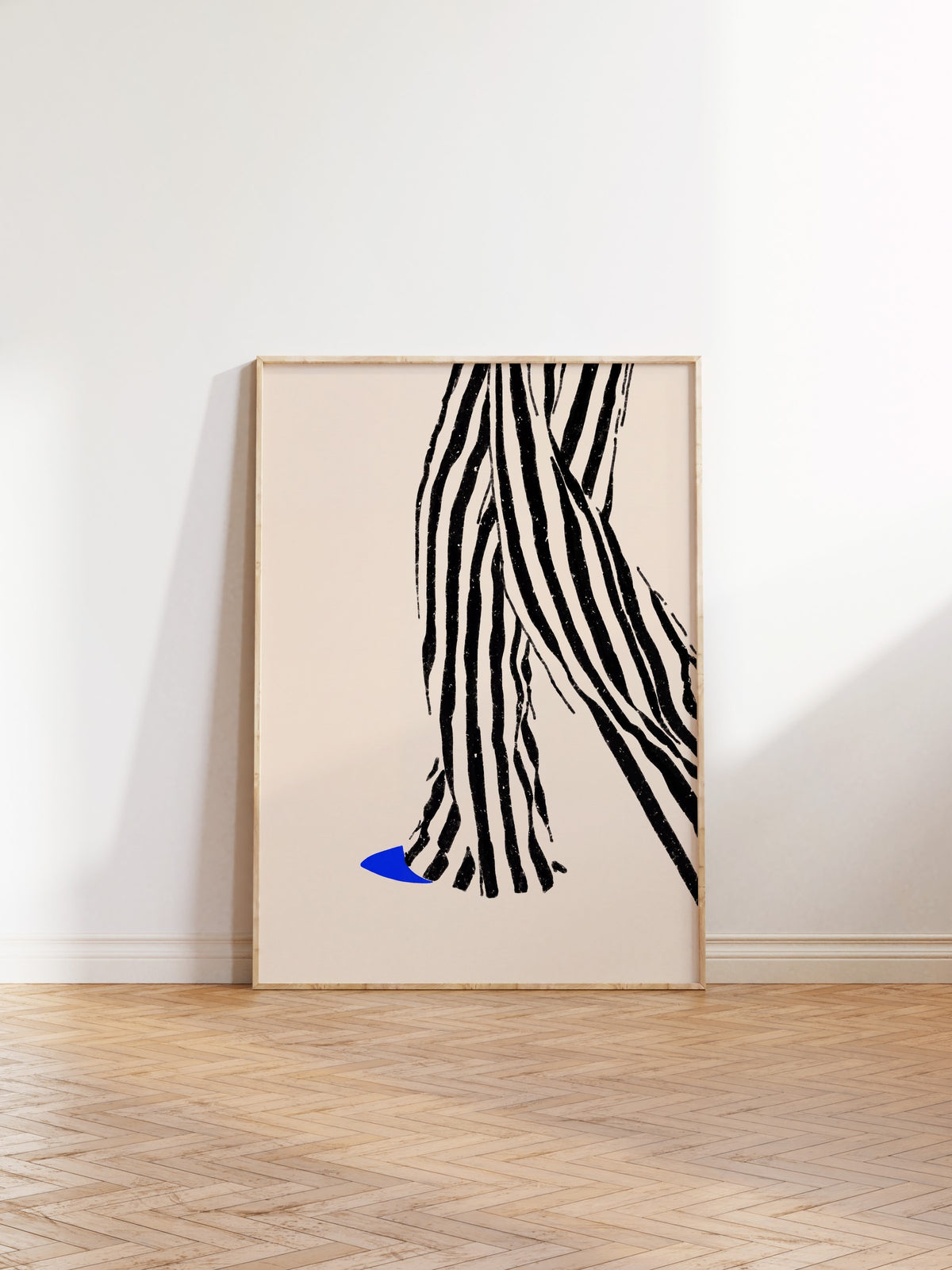 Zebra Desenli Soyut Çizim Poster – Ahşap Çerçeveli Tablo