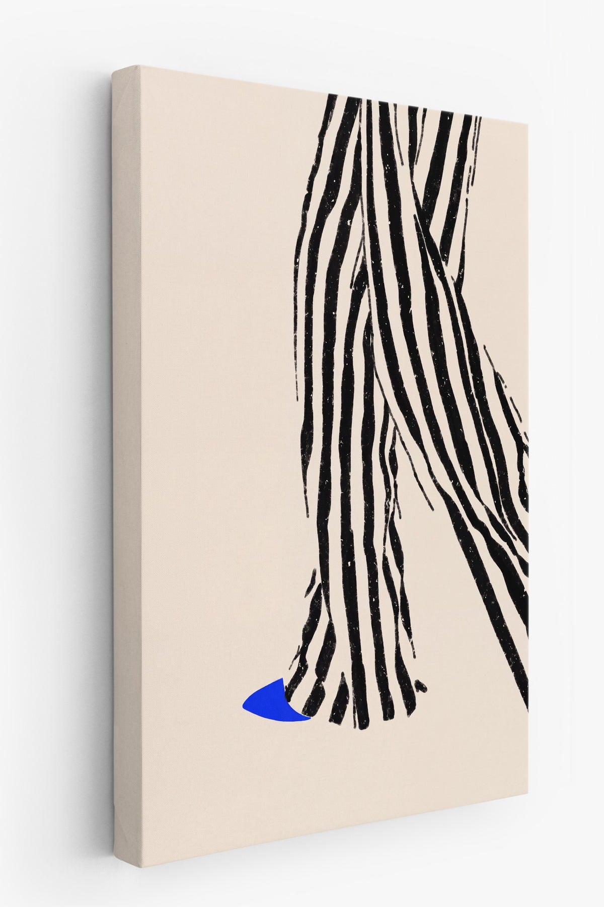 Zebra Desenli Soyut Çizim Kanvas Tablo