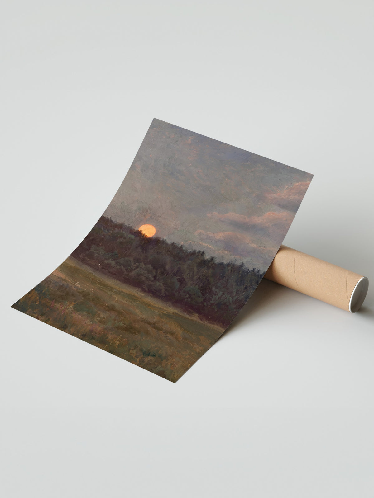 Günbatımında Orman Manzarası Çerçevesiz Poster