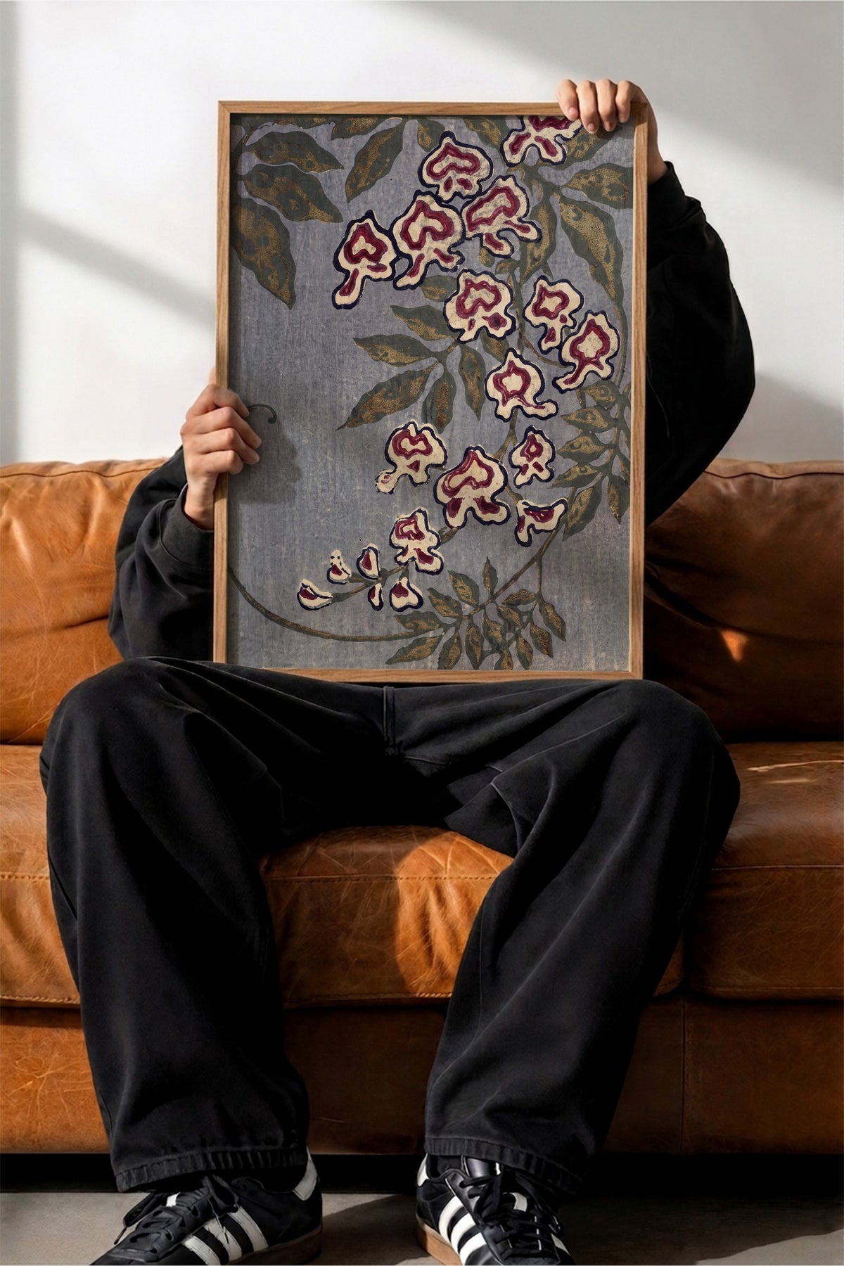 Sarmaşık Desenli Çiçek Poster – Ahşap Çerçeveli Tablo
