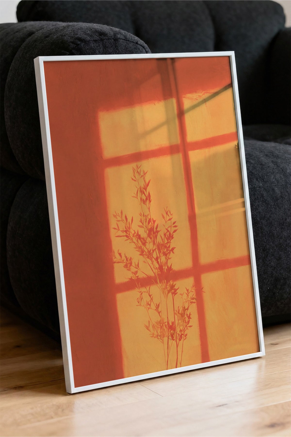 Gölge ve Pencere Yansıması Poster – Beyaz Çerçeveli Tablo