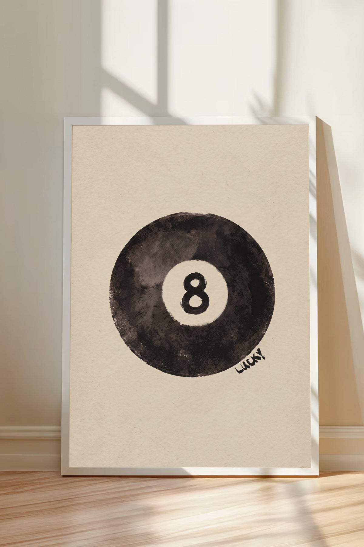 8 Lucky Poster – Beyaz Çerçeveli Tablo