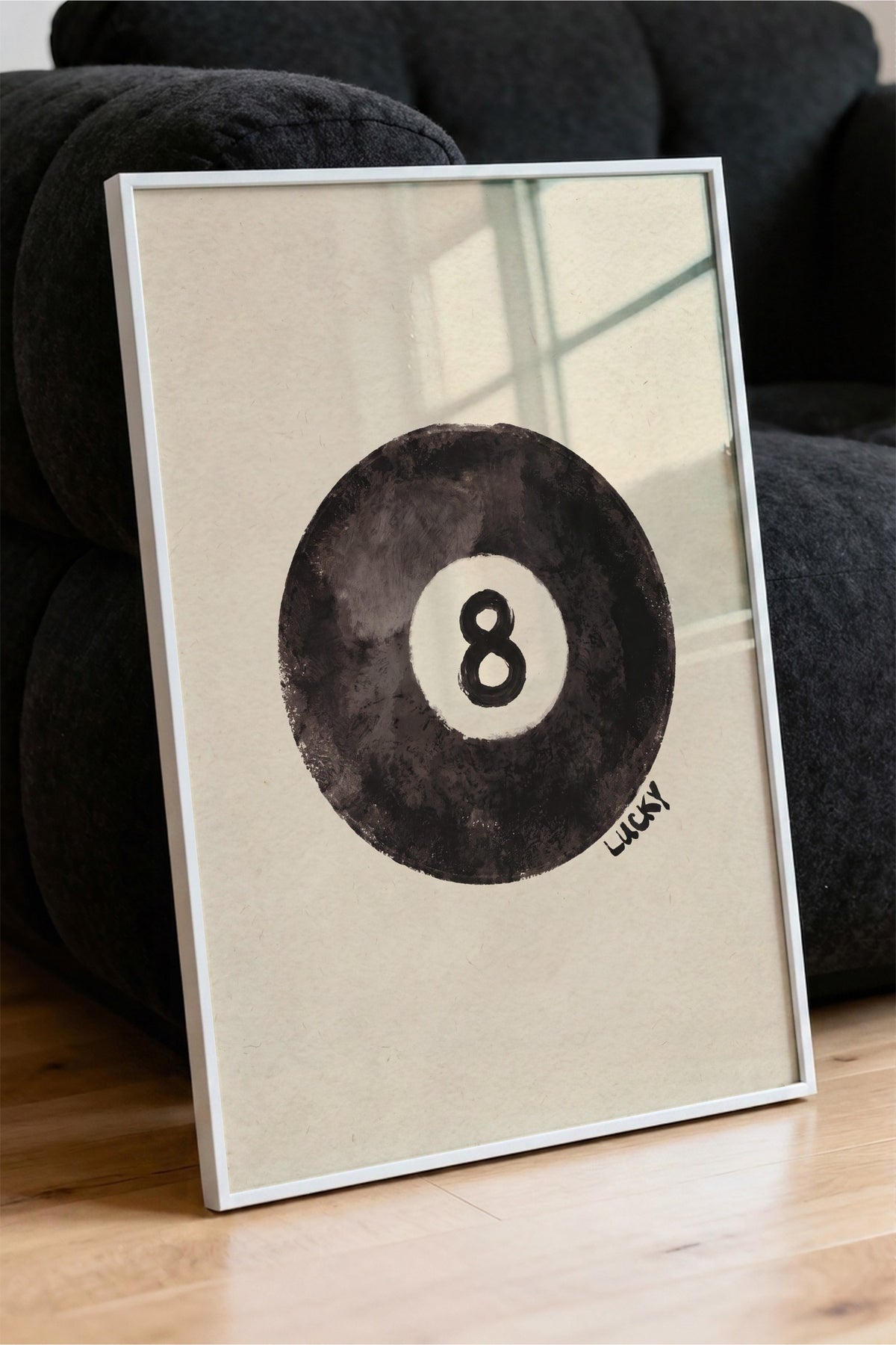 8 Lucky Poster – Beyaz Çerçeveli Tablo