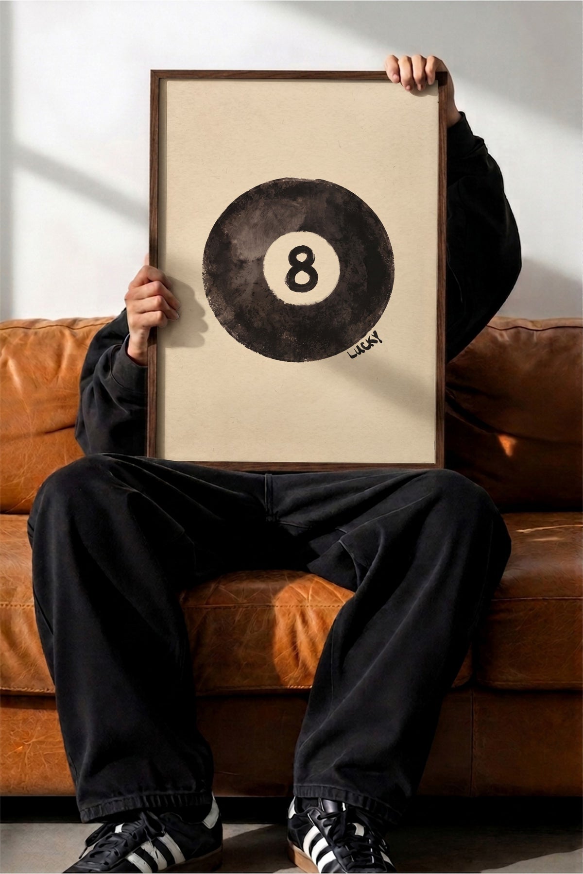 8 Lucky Poster – Kahverengi Çerçeveli Tablo