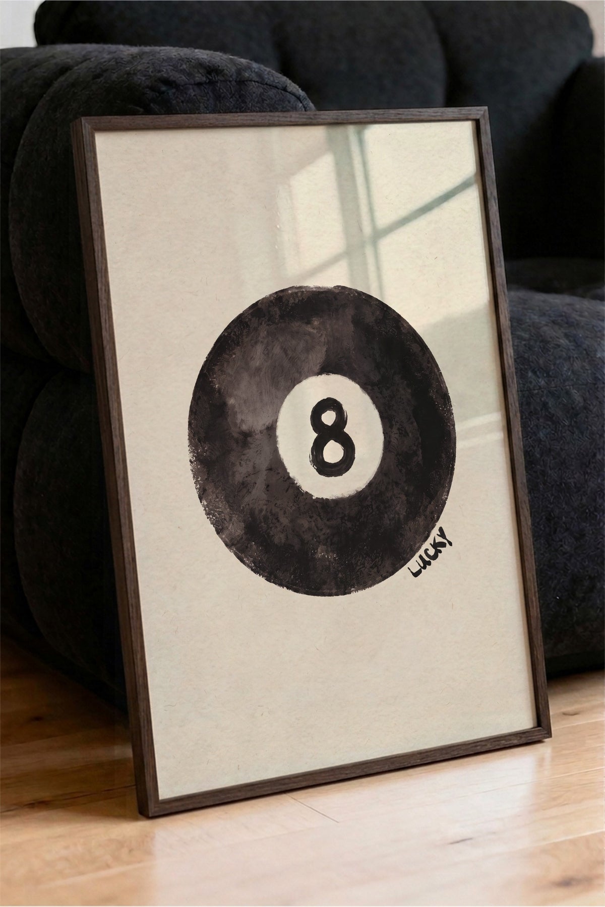 8 Lucky Poster – Kahverengi Çerçeveli Tablo