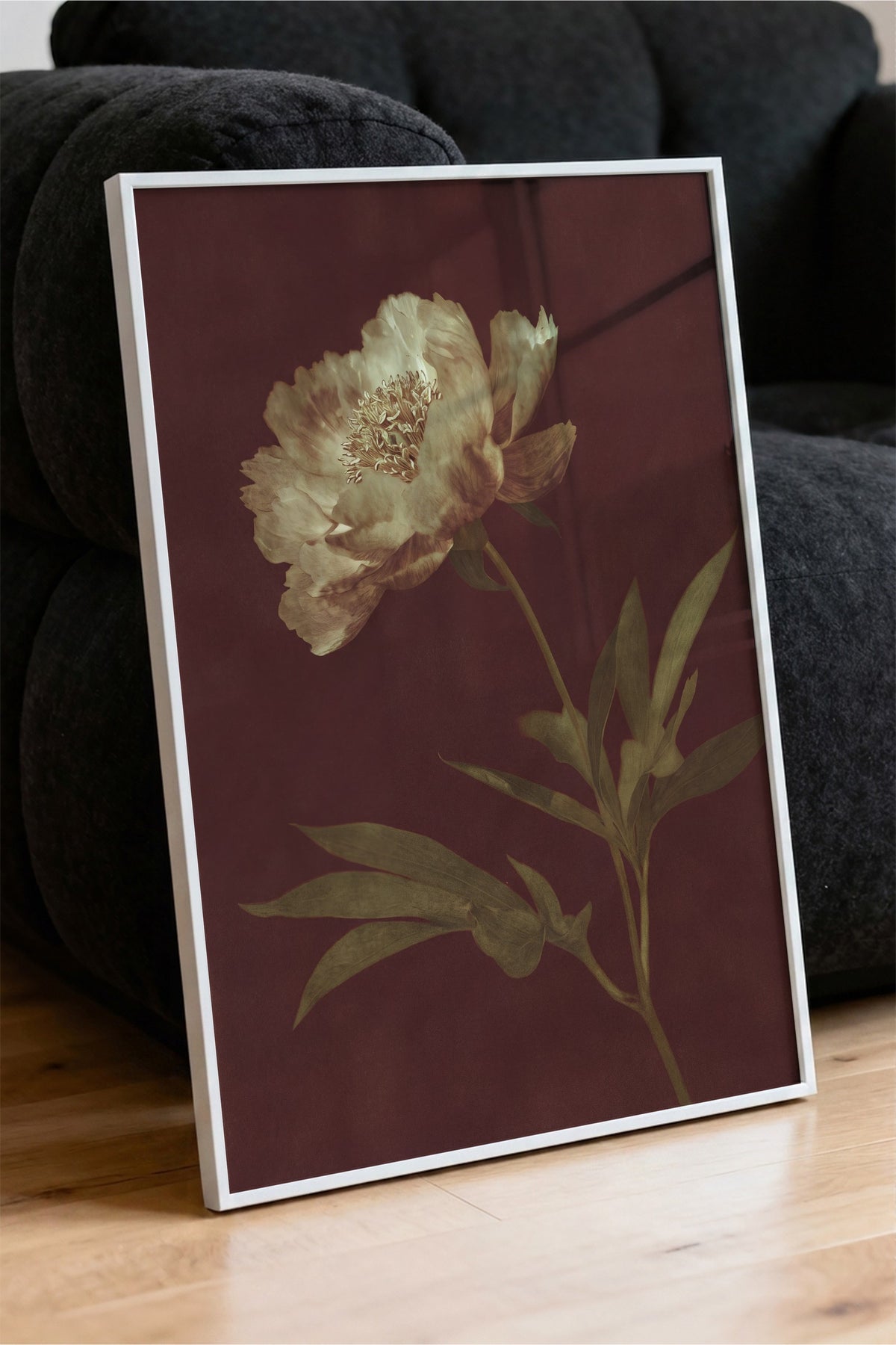 Hazan Renklerinde Çiçek Poster – Beyaz Çerçeveli Tablo