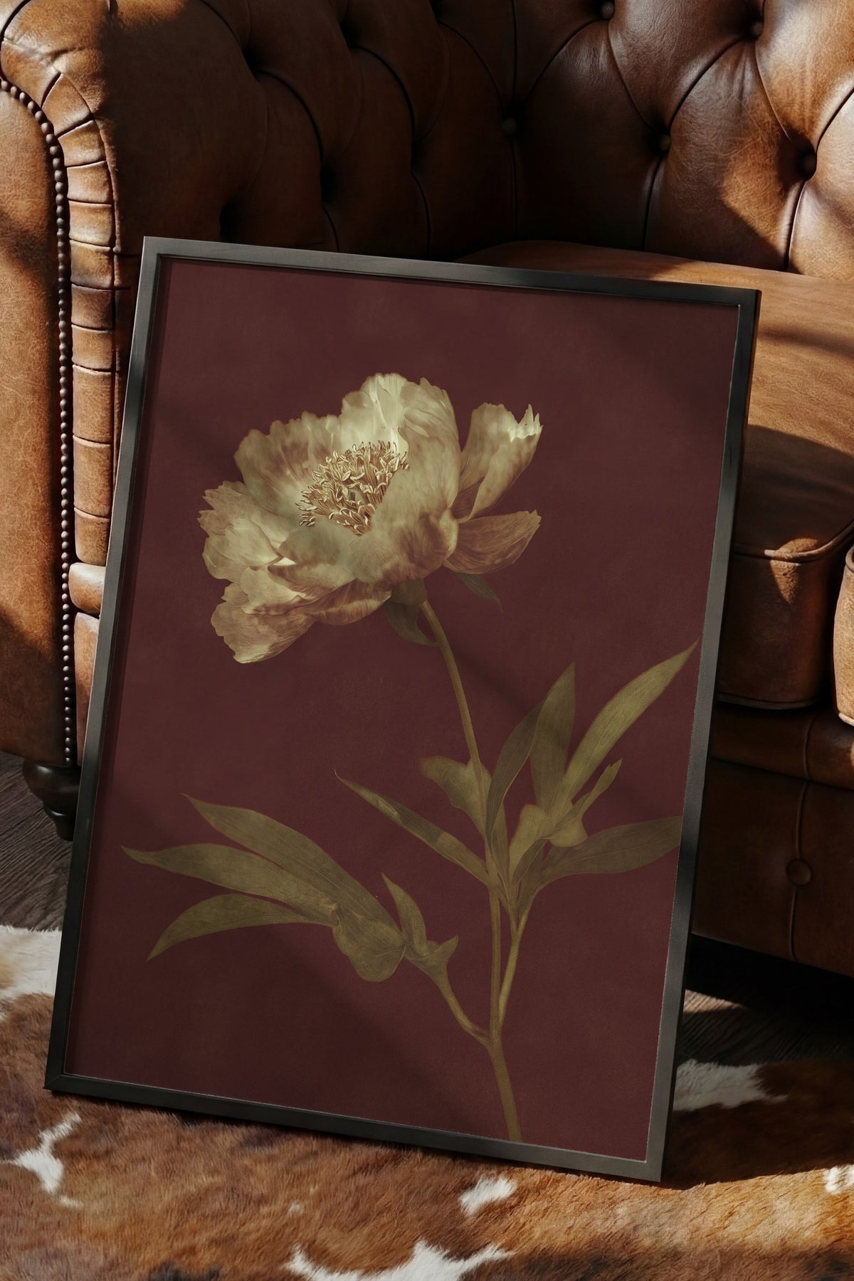 Hazan Renklerinde Çiçek Poster – Siyah Çerçeveli Tablo
