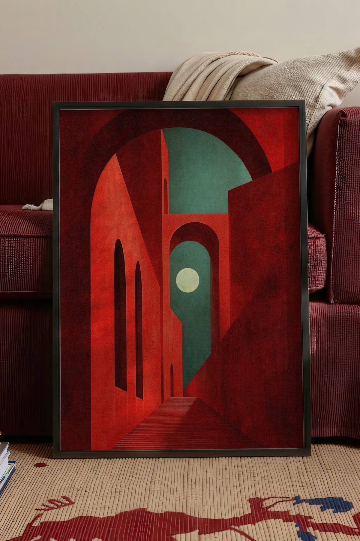 Kızıl Kemerler ve Ay Işığı Poster – Siyah Çerçeveli Tablo