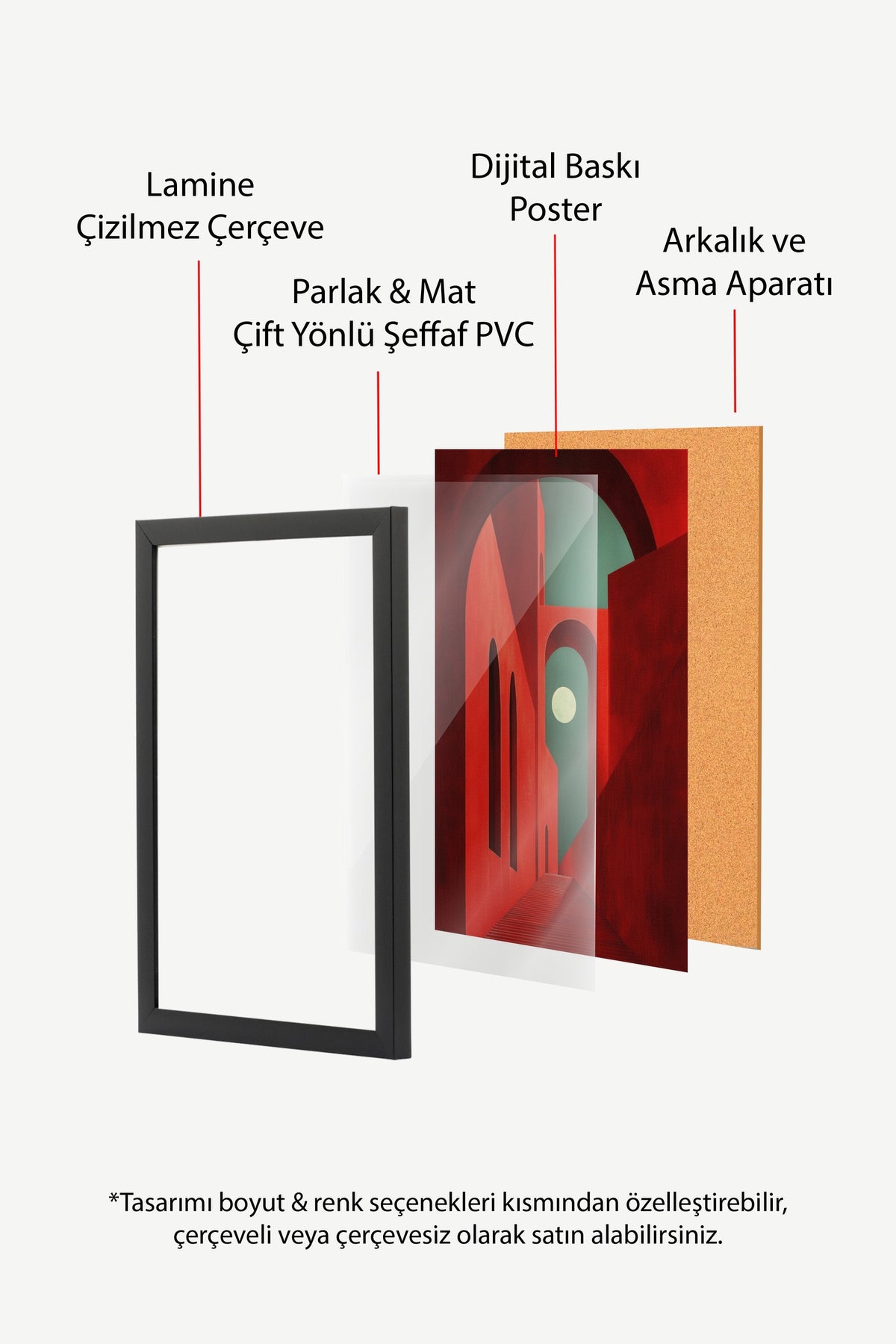 Kızıl Kemerler ve Ay Işığı Poster – Siyah Çerçeveli Tablo