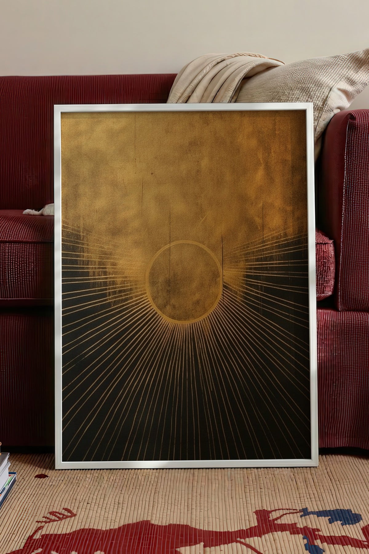 Işınsal Güneş Yansıması Poster – Beyaz Çerçeveli Tablo