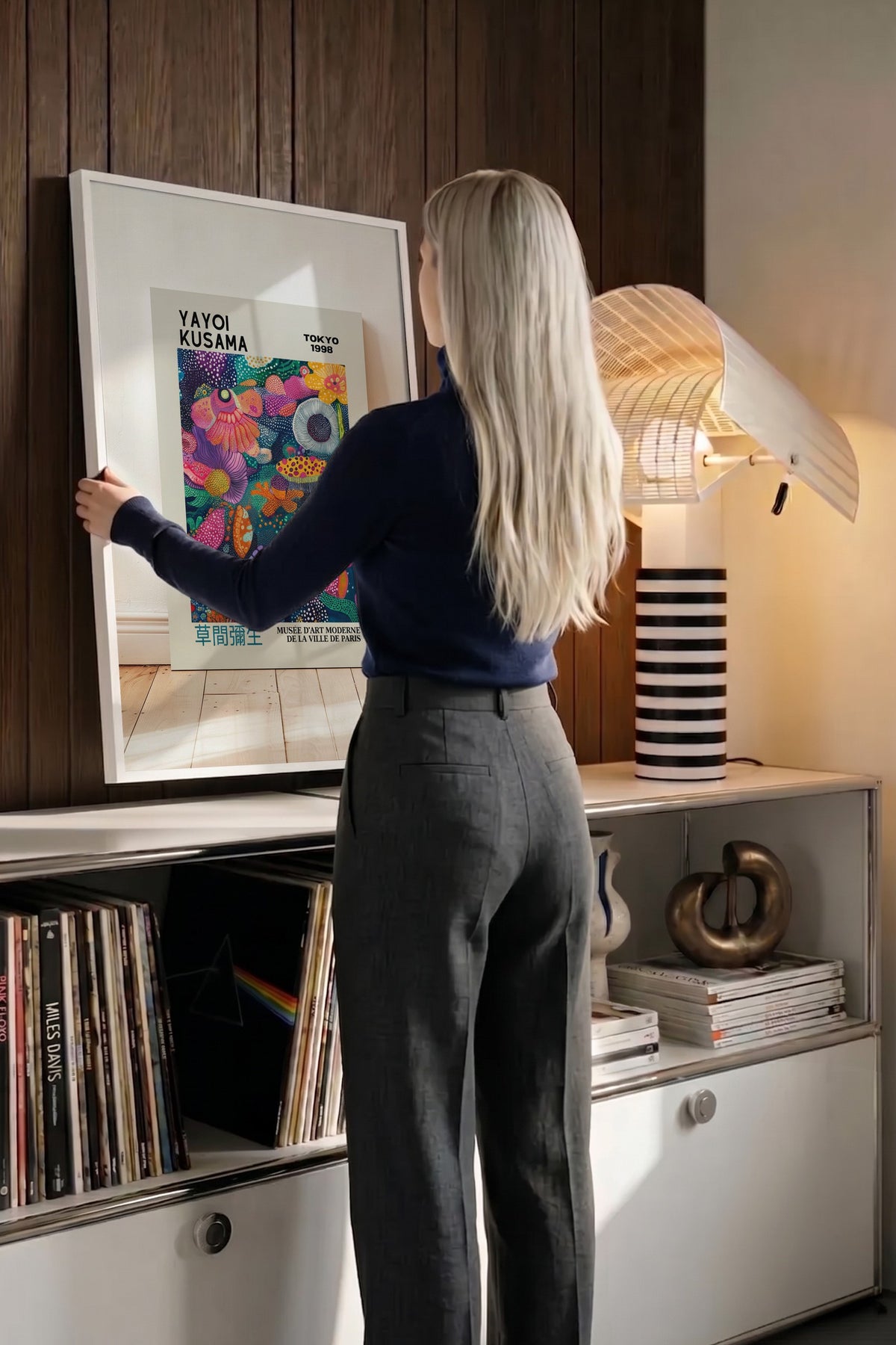 Renkli Çiçek Bahçesi Kompozisyonu Poster – Beyaz Çerçeveli Tablo