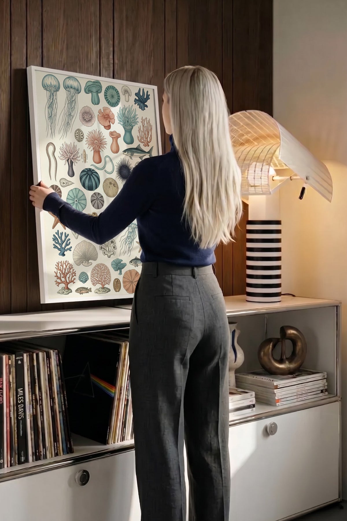 Deniz Canlıları Koleksiyonu Poster – Beyaz Çerçeveli Tablo