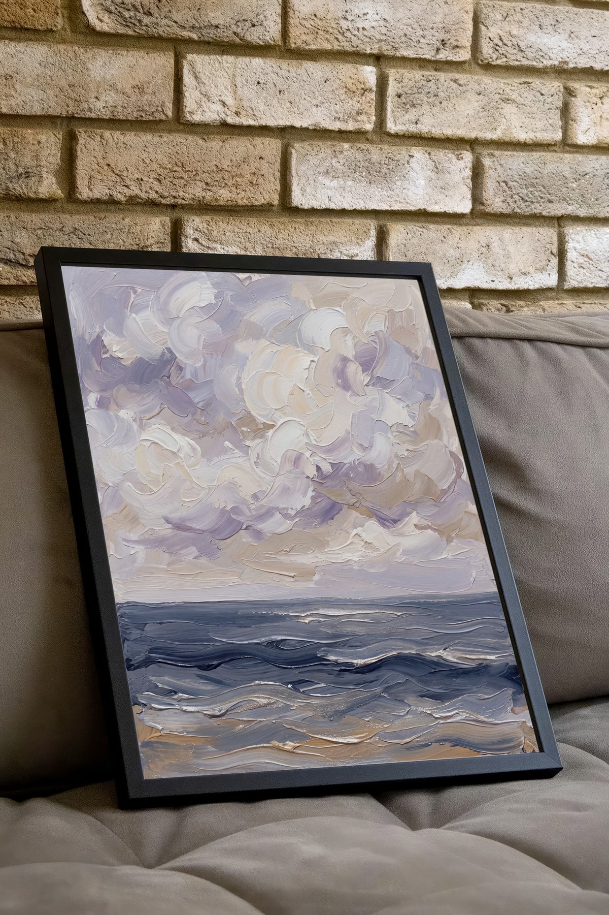 Fırtınalı Deniz ve Bulutlar Poster – Siyah Çerçeveli Tablo