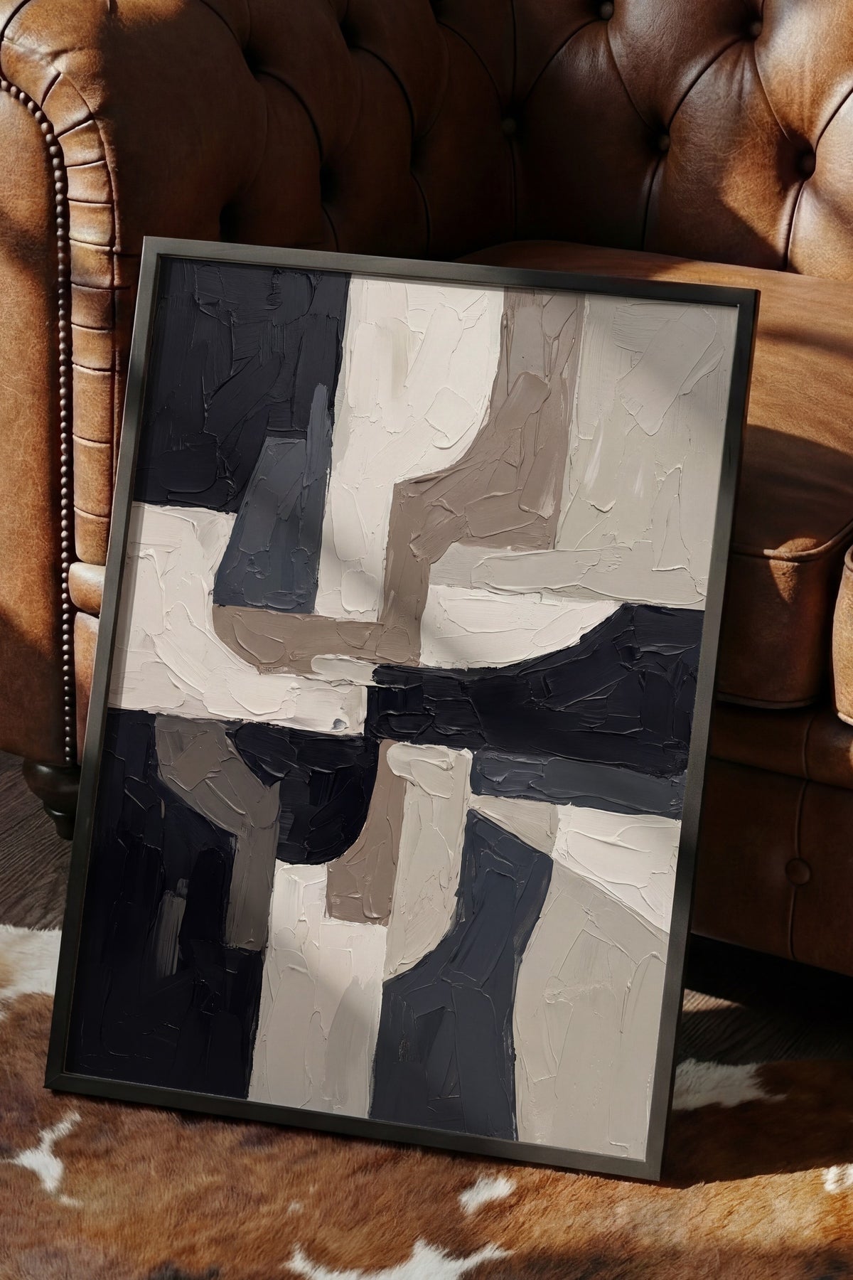 Geometrik Kesişimler Poster – Siyah Çerçeveli Tablo