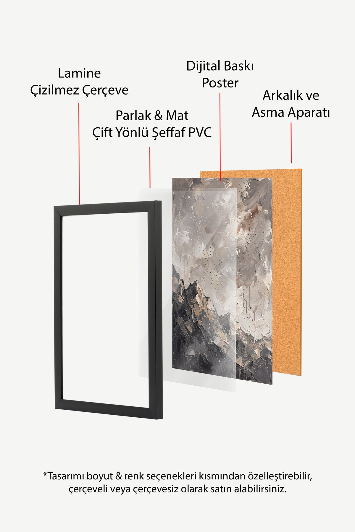 Fırtınalı Zirveler Poster – Siyah Çerçeveli Tablo